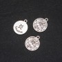 Pendant Findings Zodiac Pisces, diameter 17mm, packaged 20g ± 10 pcs