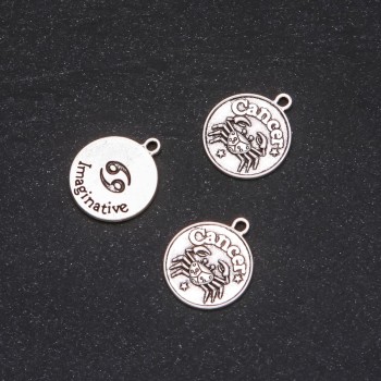 Fittings pendant Zodiac Cancer, diameter 17mm packaging 20g ± 11 pieces