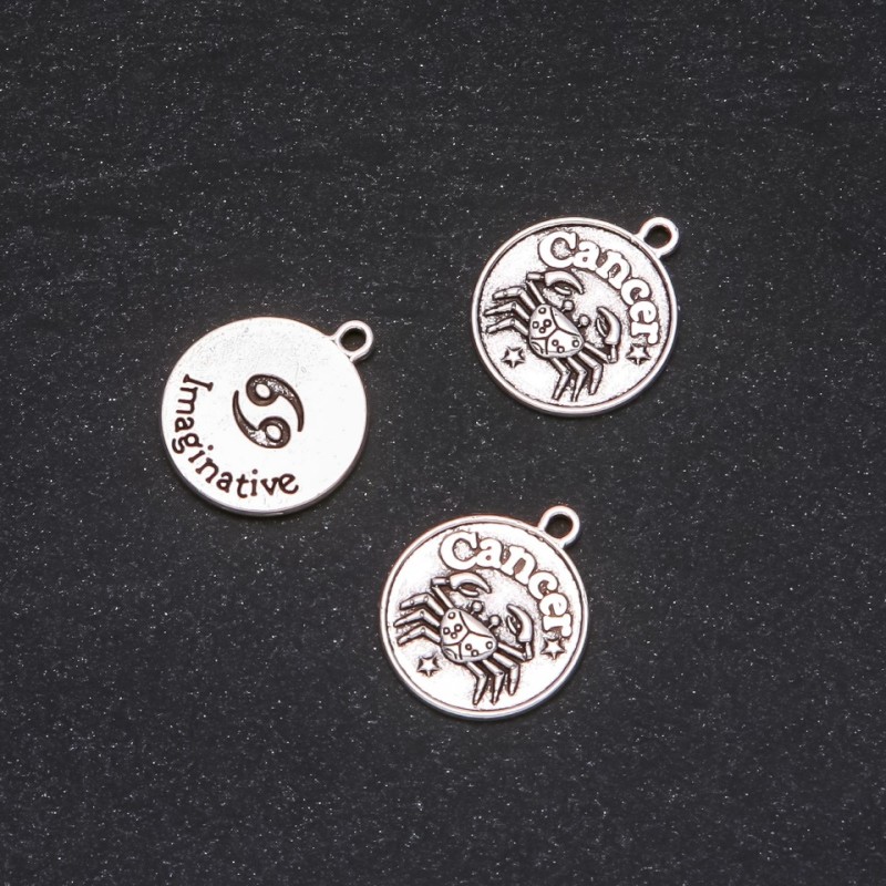 Fittings pendant Zodiac Cancer, diameter 17mm packaging 20g ± 11 pieces