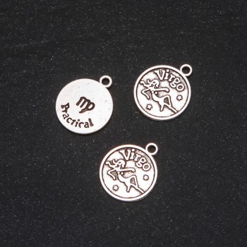 Fittings Pendant Zodiac Virgo, diameter 17mm pack 20g +/- 12pcs