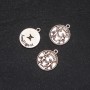 Pendant Finding Zodiac Gemini, diameter 17mm packaging 20g ± 10pcs