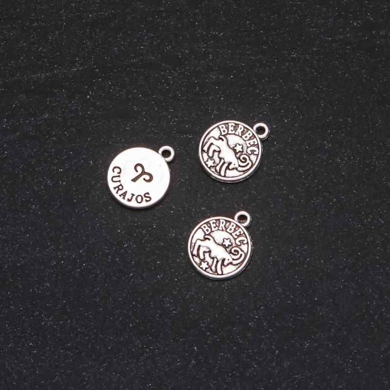Pendant Fitting Zodiac Aries, diameter 12mm packaging 20g ± 18pcs