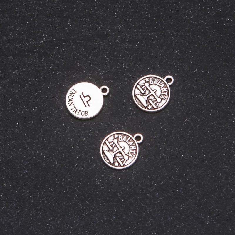 Pendant Findings Zodiac Libra, diameter 12mm, packaging 20g ± 19 pieces