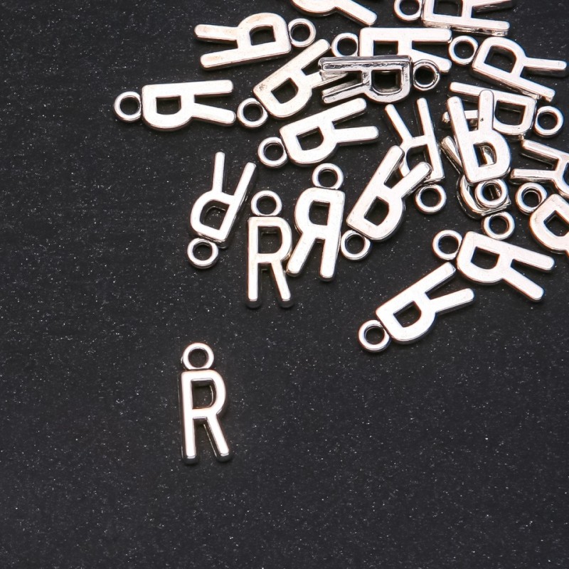 Pendant Findings Letter "R" 17x7mm Packaging 20g (+- 25pcs)