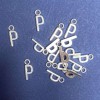 Pendant hardware Letter "P" 17x7mm packaging 20g (+- 30 pcs.)