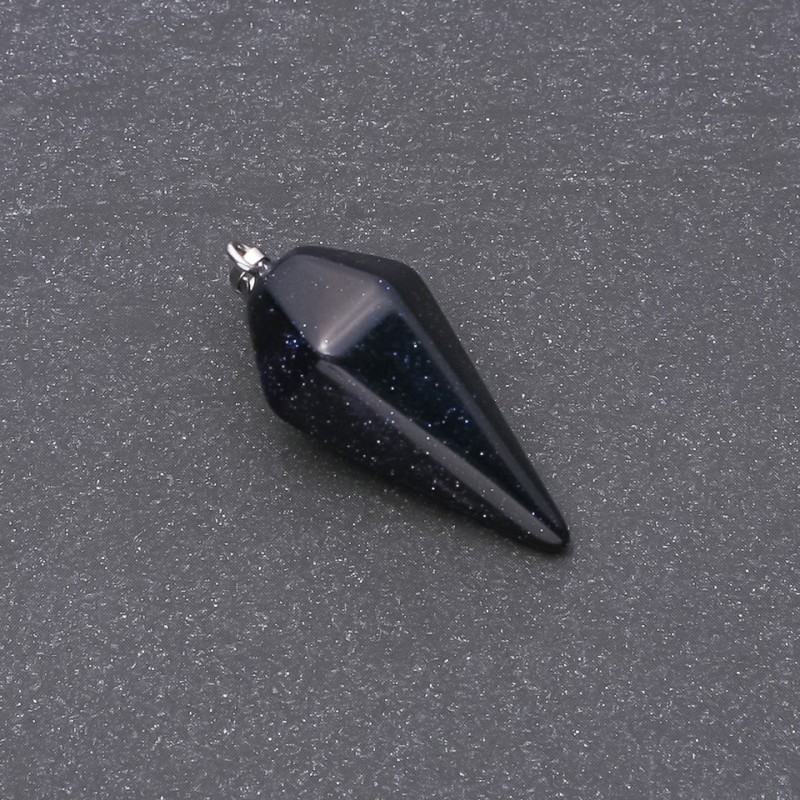 "Pendulum" Pendant, Blue Sand Aventurine, "Night of Cairo", 40x30x13mm