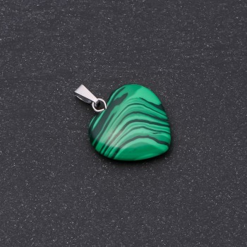 Heart Pendant Malachite (raw) 19x19x26mm