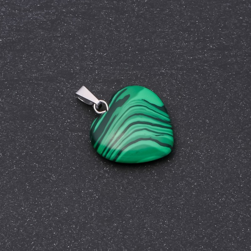 Heart Pendant Malachite (raw) 19x19x26mm