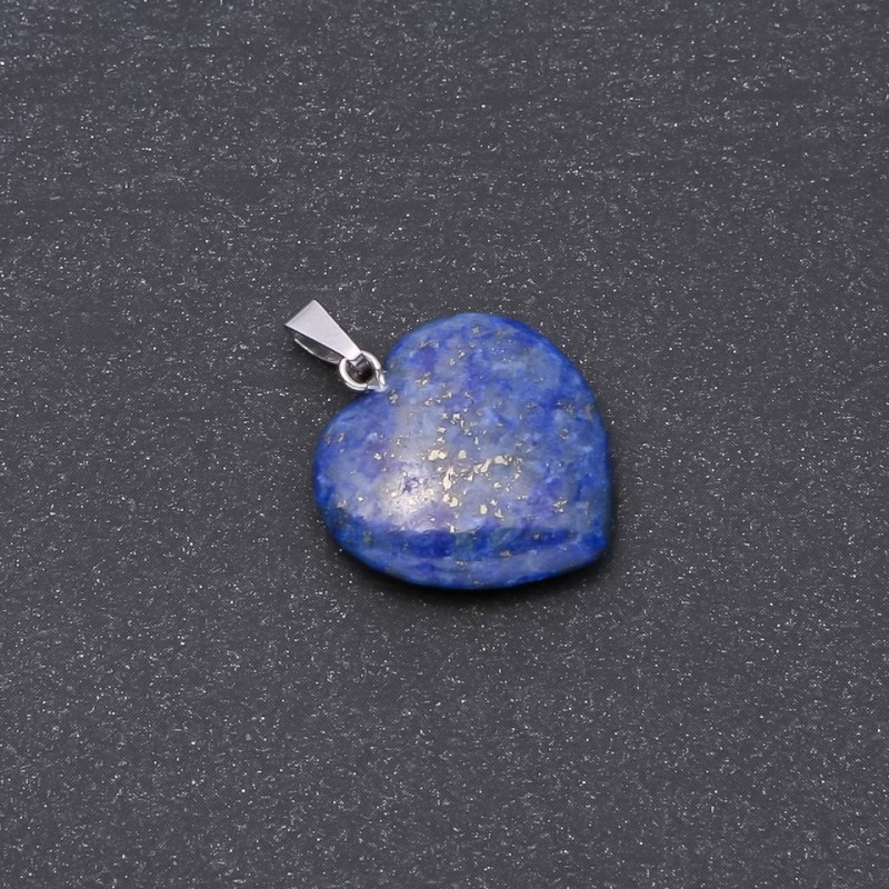 Heart Pendant Natural Stone Lapis Lazuli, 19x19x26mm