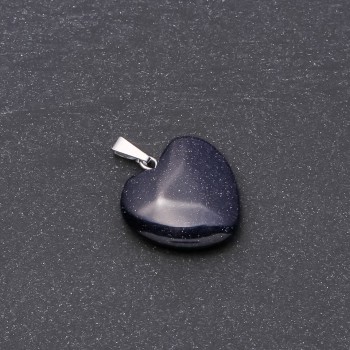 Heart Pendant Aventurine Blue Sand Cairo Night (synthetic) 19x19x26mm