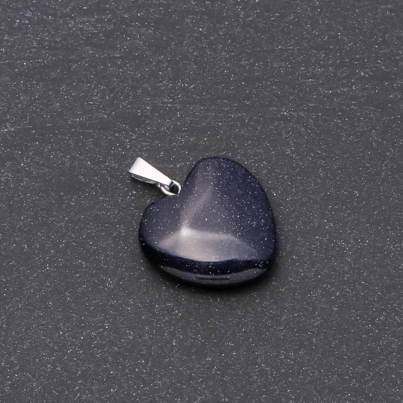 Heart Pendant Aventurine Blue Sand Cairo Night (synthetic) 19x19x26mm