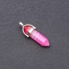 Pendant Hexagon Natural Stone Agate Pink 41x34x9mm