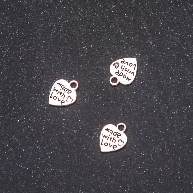 Pendant Findings Heart 9x12mm packaging 20g ± 31 pcs