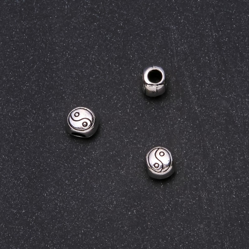 Pandora Bead Fittings Yin Yang 10x8mm, hole 4mm, packaging 20g ±10 beads