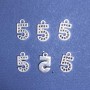 Pendant Finding Number Five 18x10mm Packaging 20g +/-14pcs