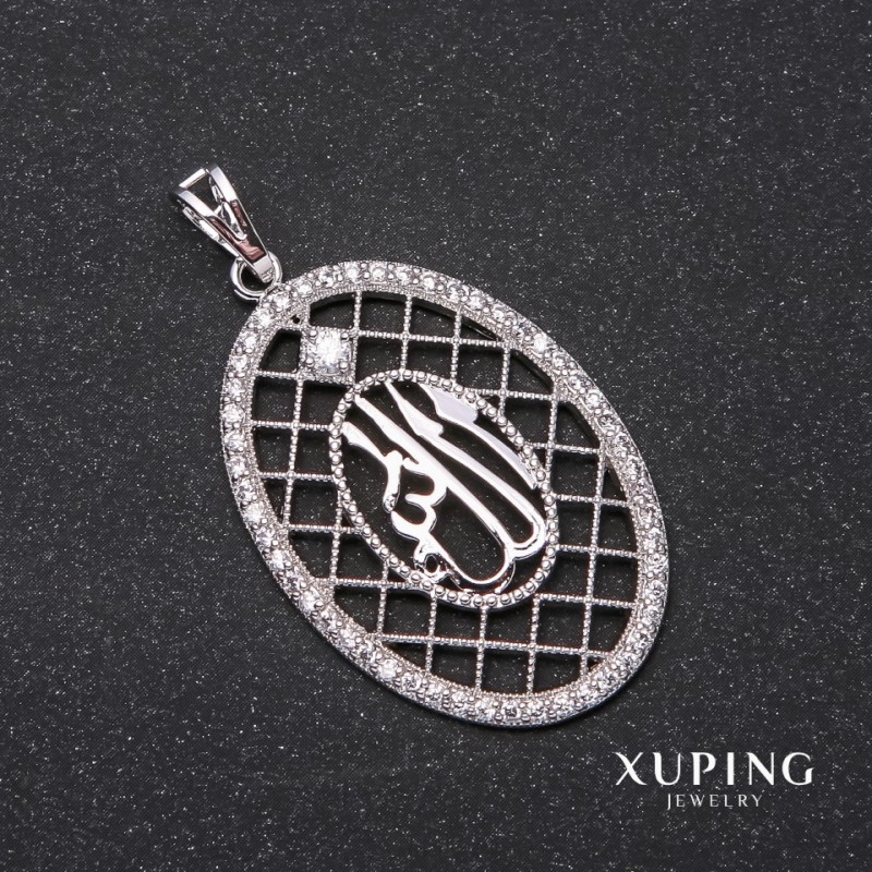 Xuping Sura Pendant with Rhodium and White Crystals 45×40×27mm