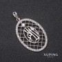 Xuping Sura Pendant with Rhodium and White Crystals 45×40×27mm