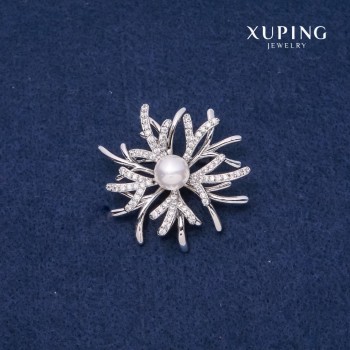 Brooch Xuping Winter Flower 40mm Rhodium
