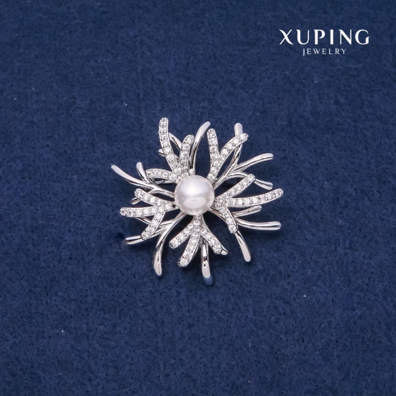 Brooch Xuping Winter Flower 40mm Rhodium