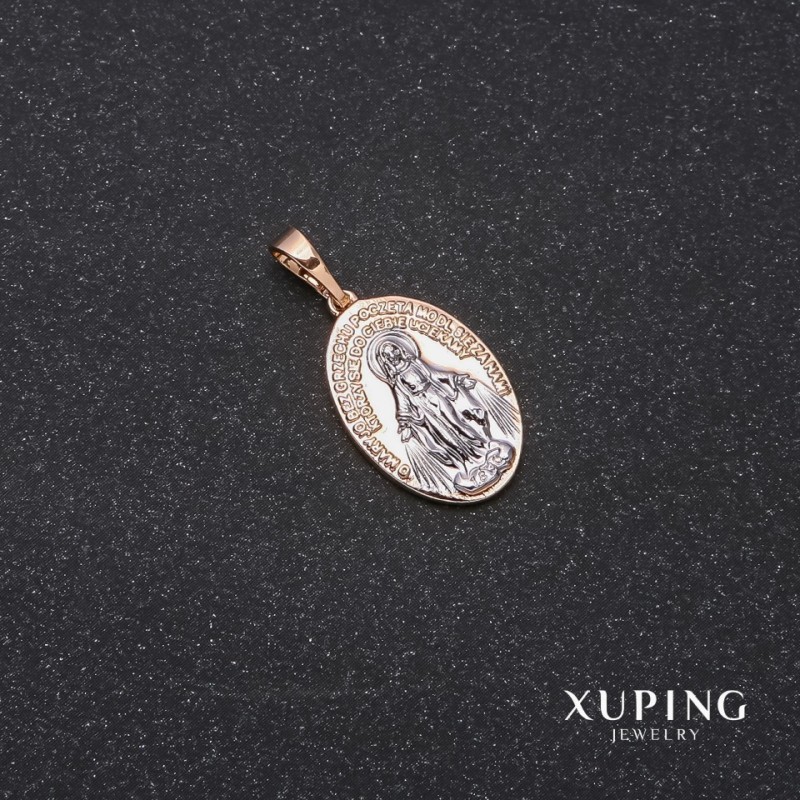 Xuping Pendant "O Maryjo bez grzechu poczeta" 12×18×25mm Rhodium, 18k Gold Plating