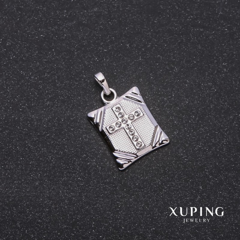 Xuping Cross Pendant 13x15x23mm Rhodium