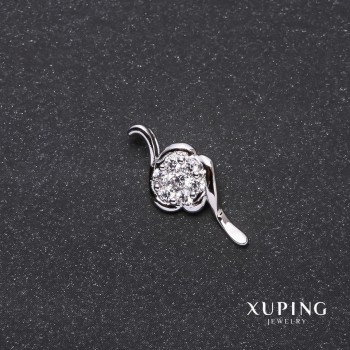 Xuping Pendant Swirl 10x24mm Rhodium