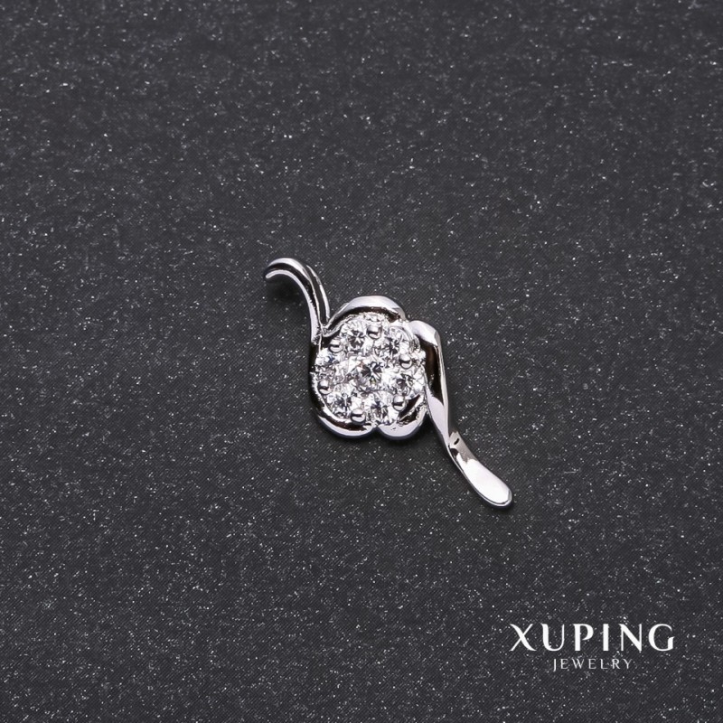 Xuping Pendant Swirl 10x24mm Rhodium