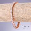 Xuping Bracelet with White Zircon, 7mm Width, 17.5–19.5cm Length, 18K Gold Plating