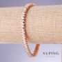 Xuping Bracelet with White Zircon, 7mm Width, 17.5–19.5cm Length, 18K Gold Plating