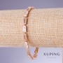 Xuping Bracelet with White CZs, 5mm Thick, 17–19cm Length, 18K Gold Plated