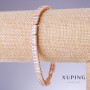 Xuping Bracelet with White Cubic Zirconia, 6mm Thickness, 18–20cm Length, 18K Gold-Plated