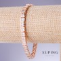 Xuping Bracelet with White Cz, 5mm Width, 18-21cm Adjustable Length, 18K Gold Plated