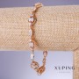 Xuping Bracelet with White Cubic Zirconia, 4-9mm Width, 19-22cm Length, 18K Gold Plating