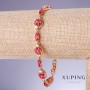 Xuping Bracelet with Red Zirconia "Ruby", 10mm thickness, length 19-22cm, 18K Gold Plating