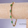 Xuping Bracelet with Green Cubic Zirconia "Emerald", 5mm thick, length 18-21cm 18K Gold Plated