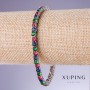 Xuping Bracelet with Multicolored Cubic Zirconia, 4mm Thickness, 18–20cm Length, Rhodium 18K