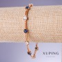 Bracelet Xuping with blue zirconia "Sapphire", 5mm thick, length 18-20cm 18K gold plating