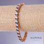 Xuping Bracelet with Blue Zirconia "Sapphire", 7mm thickness, 17-19cm length, 18K gold plated
