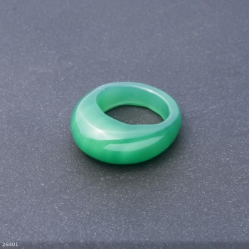 Ring made from natural stone Agate light green, height 6.5-15mm, width 4-8mm, diameter 19.20mm