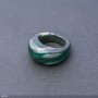 Ring with Green Agate Natural Stone, height 6.5–15mm, width 4–8mm, diameter 19mm