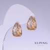 Xuping Earrings, length 17mm, thickness 9mm Rhodium, 18k Gold Plating