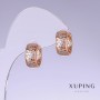 Xuping Earrings, length 14mm, thickness 7mm, rhodium, 18k gold plated