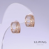 Xuping Earrings, length 15mm, thickness 9mm Rhodium-plated, 18k gold-plated