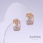 Xuping Earrings, length 14mm, thickness 7mm rhodium, 18k gold plating