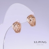 Xuping Earrings, 13 mm length, 9 mm thickness, 18K Gold Plating