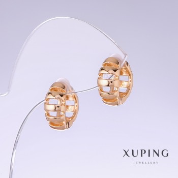 Earrings Xuping, length 16mm, thickness 7mm, 18K gold plated