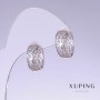 Xuping Earrings, length 17mm, thickness 7mm Rhodium-plated