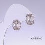 Earrings Xuping, length 14mm, thickness 8mm rhodium-plated