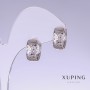 Xuping Earrings, length 14mm, thickness 6mm, rhodium-plated