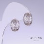 Earrings Xuping, length 16mm, thickness 7mm rhodium plated